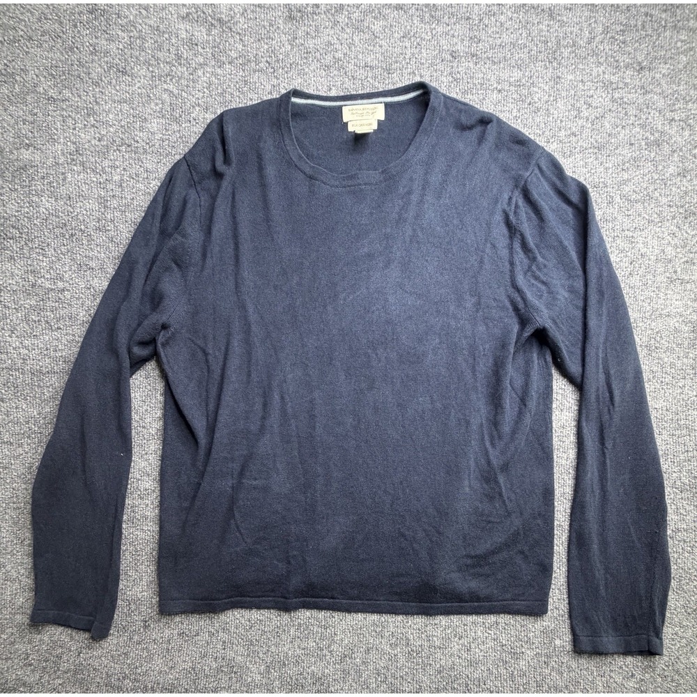 Banana Republic‎ Sweater Mens Large Navy Blue Silk  Cashmere Crew Neck Long Slv